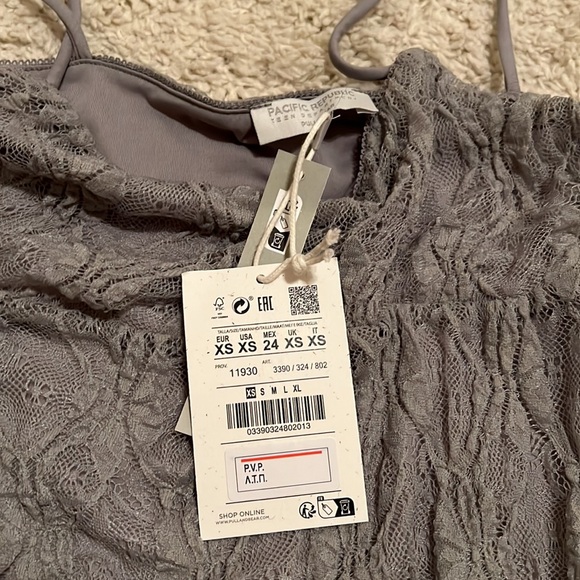 Pull&Bear Mini Sexy Gray Lace Dress - Picture 4 of 7